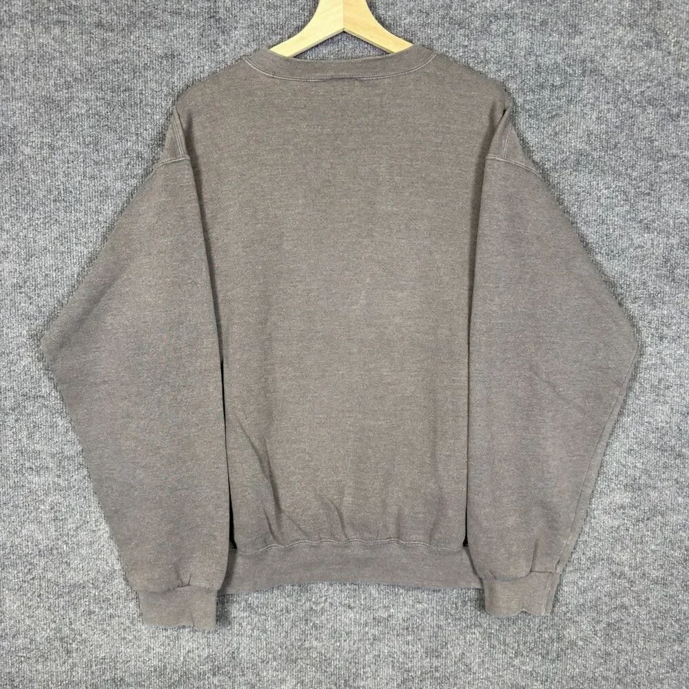 Vintage Nike Crewneck Mens Size L Gray Fleece Pullover Y2K 90s Embroidered Baggy